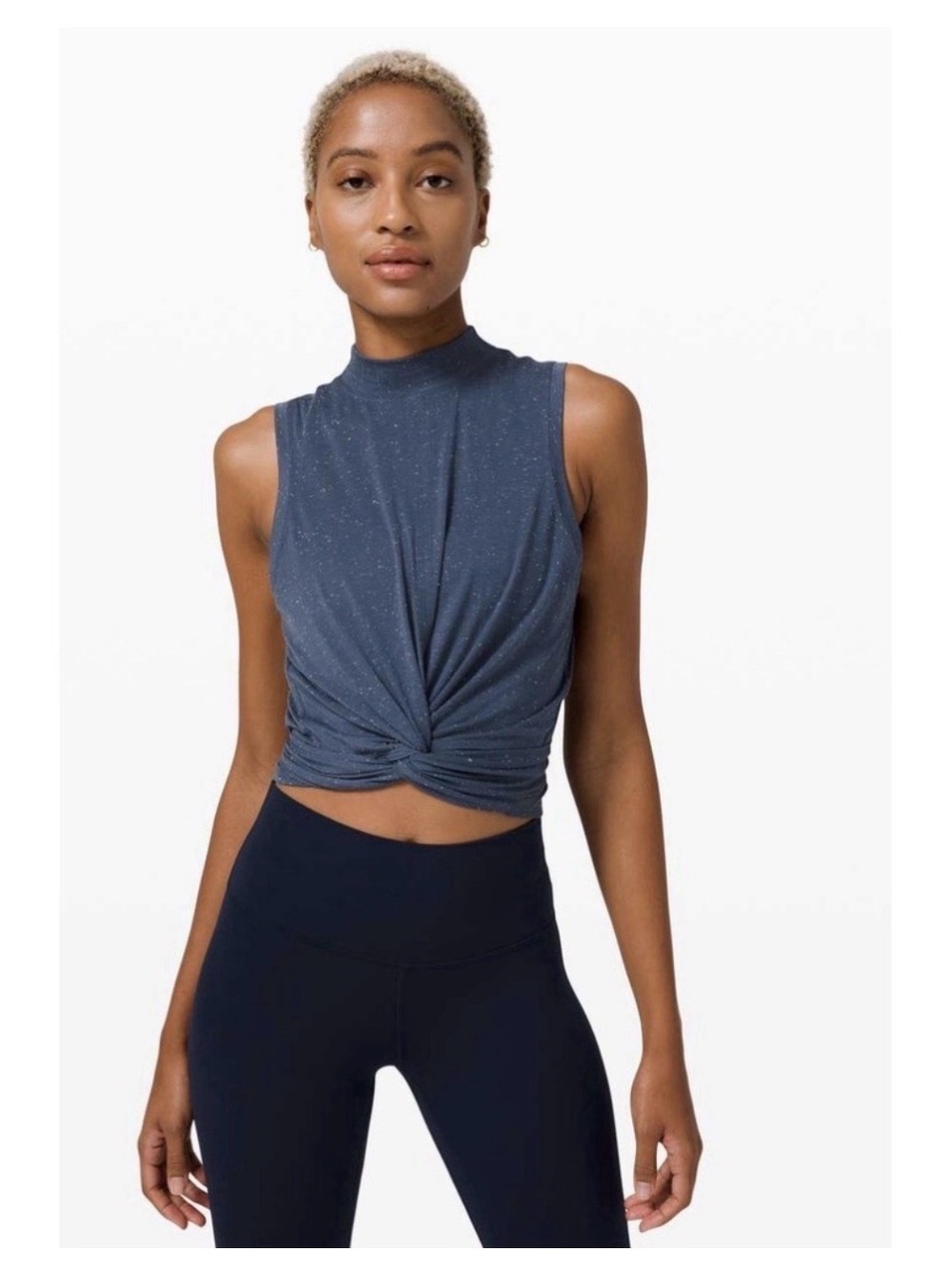 Lululemon Time to Restore Mock Tank blue size 8
